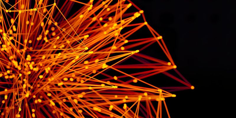 Abstract image showing interconnected lines of light, symbolizing nervous system and harmony.